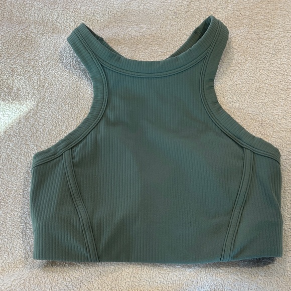 lululemon athletica Tops - Final price - Lululemon- Green Ribbed Crop Top size 4